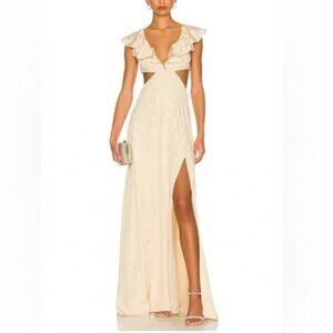 Tularosa Collette Gown in Khaki XS
